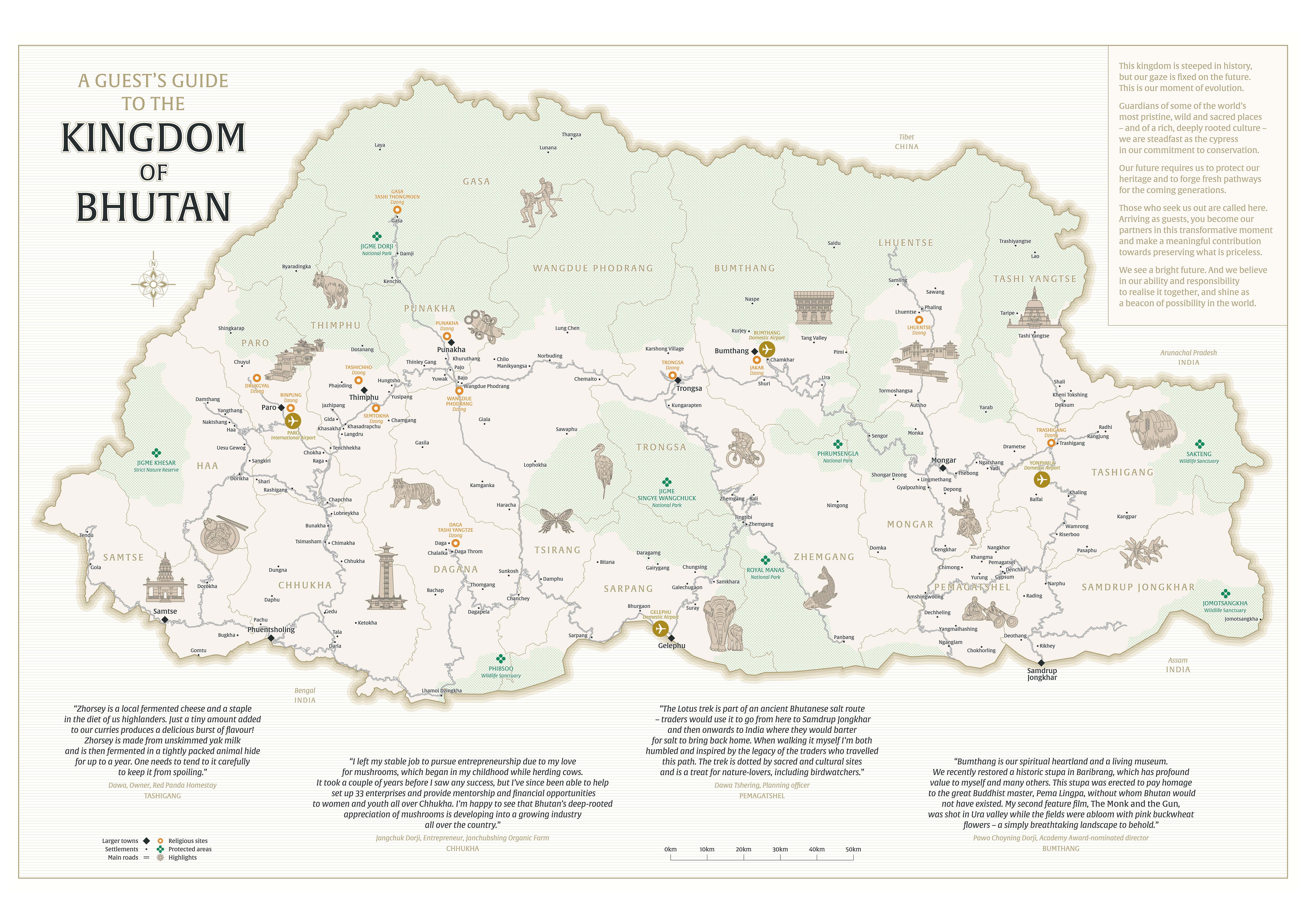 Map of Bhutan
